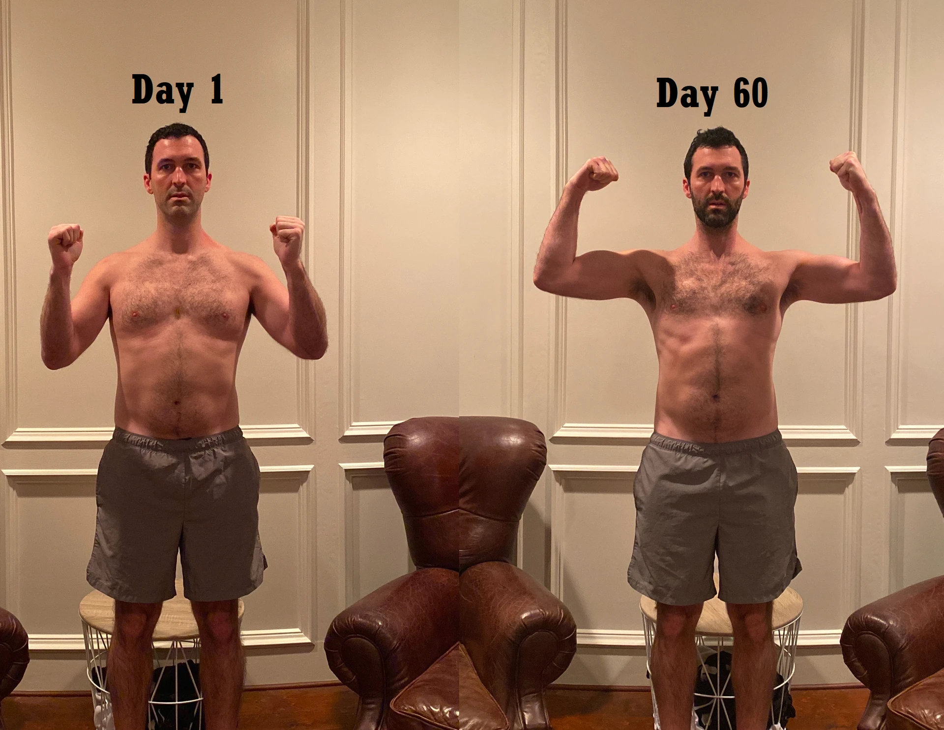 Progress Picture - Day 1 and 60