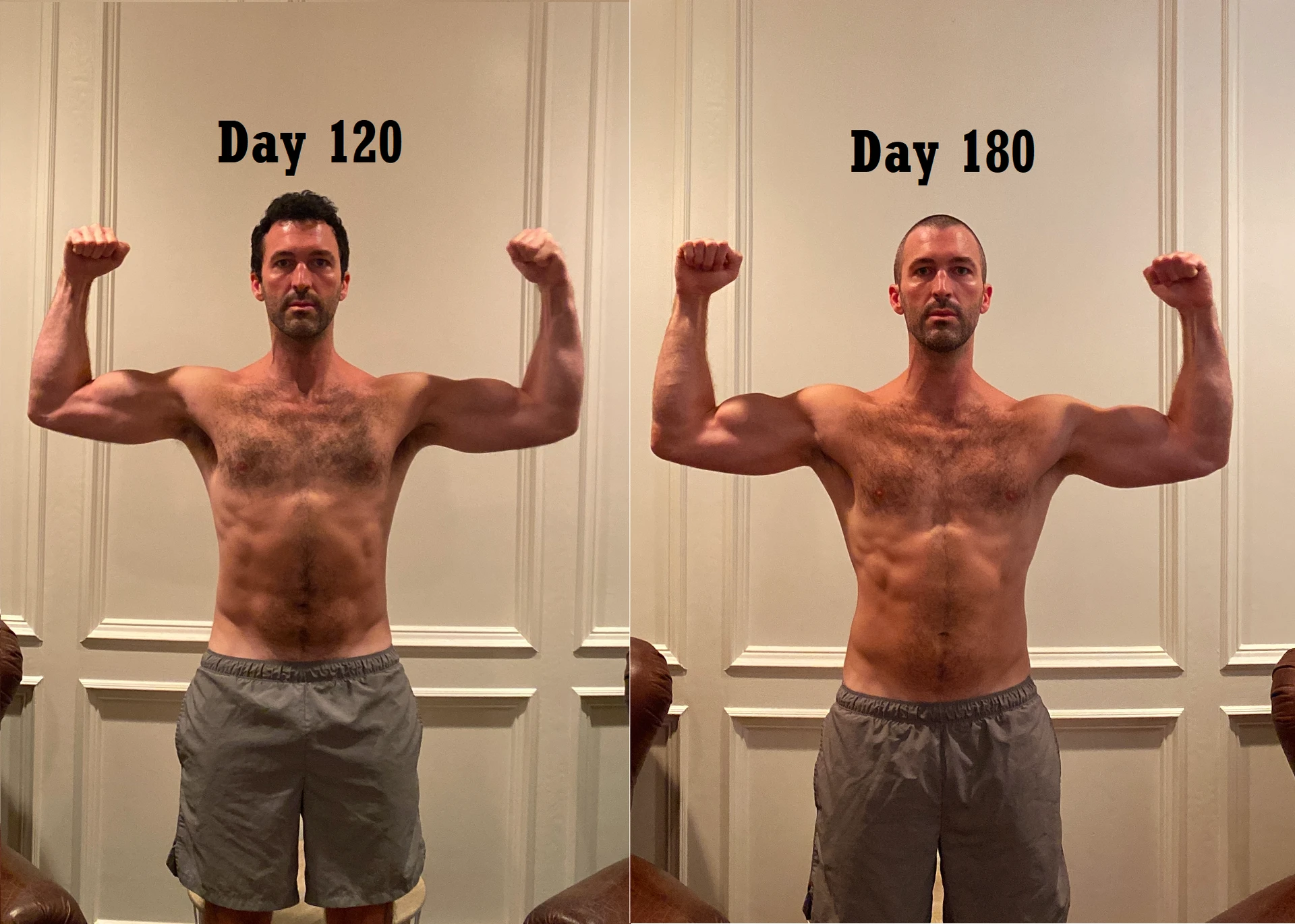 Progress Pictures - Days 120 and 180