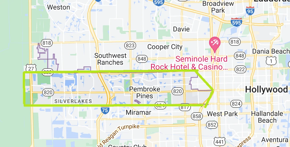 Pembroke Pines Service Area Map
