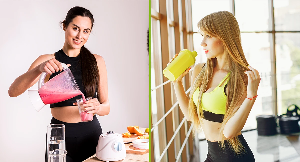 In this image girls are taking thier pre workout meal before thier exercise