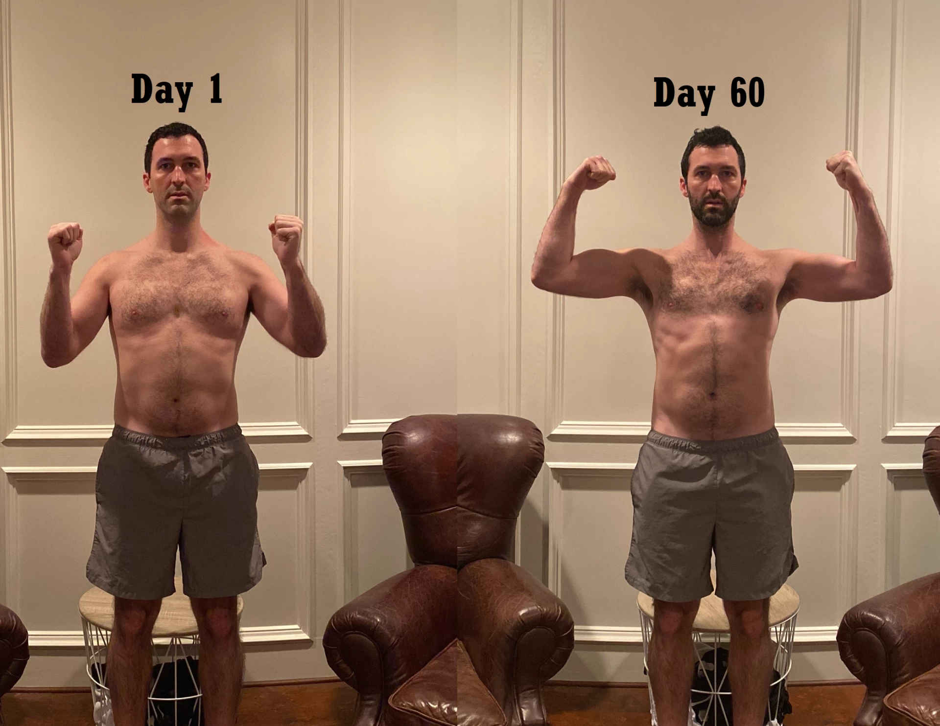 Progress Picture - Day 1 and 60